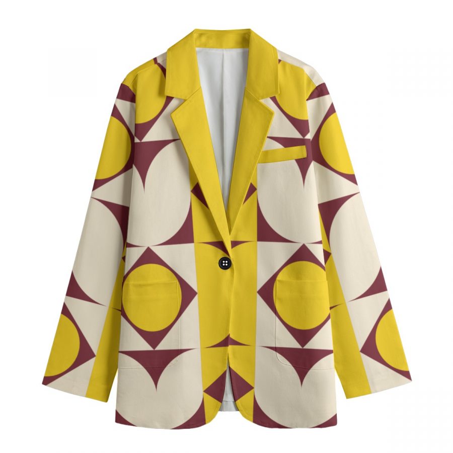 All-Over Print Women's Leisure Blazer | 245GSM Cotton