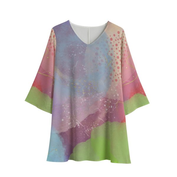 All-Over Print Women's V-Neck Dress