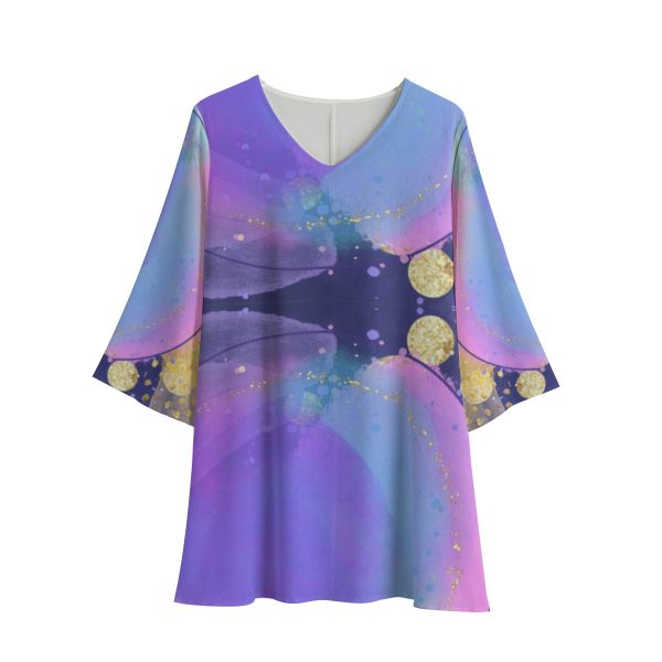 All-Over Print Women's V-Neck Dress