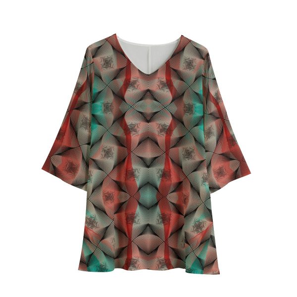 All-Over Print Women's V-Neck Dress