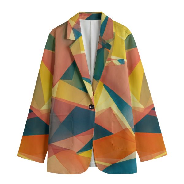 All-Over Print Women's Leisure Blazer | 245GSM Cotton