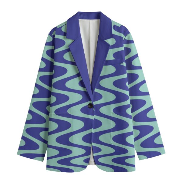 All-Over Print Women's Leisure Blazer | 245GSM Cotton