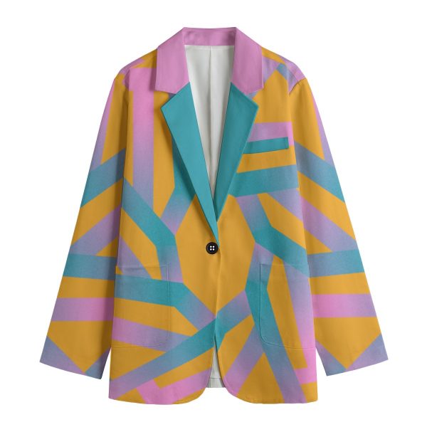 All-Over Print Women's Leisure Blazer | 245GSM Cotton