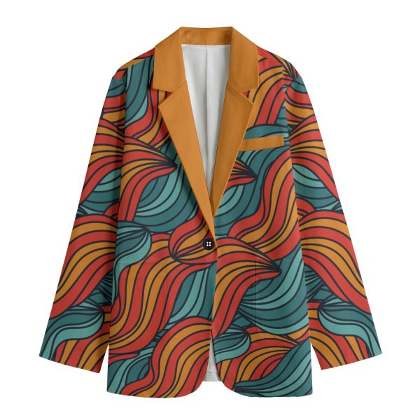 All-Over Print Women's Leisure Blazer | 245GSM Cotton