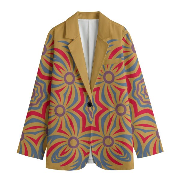 All-Over Print Women's Leisure Blazer | 245GSM Cotton