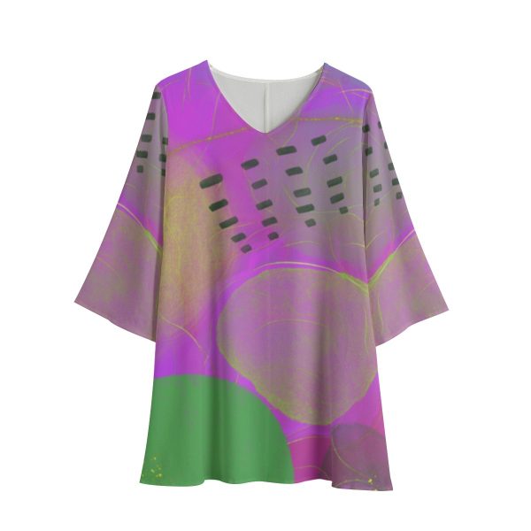 All-Over Print Women's V-Neck Dress