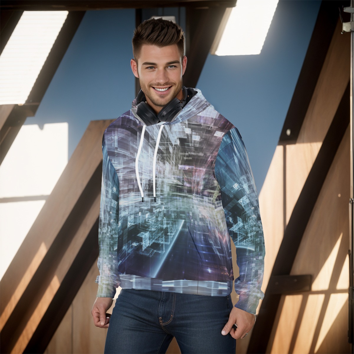 All-Over Print Men's Pullover Hoodie - Image 3