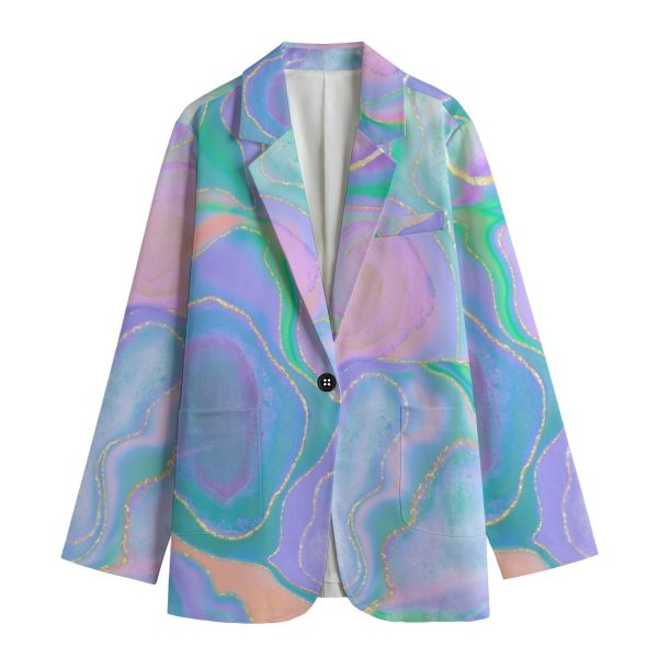 All-Over Print Women's Leisure Blazer | 245GSM Cotton