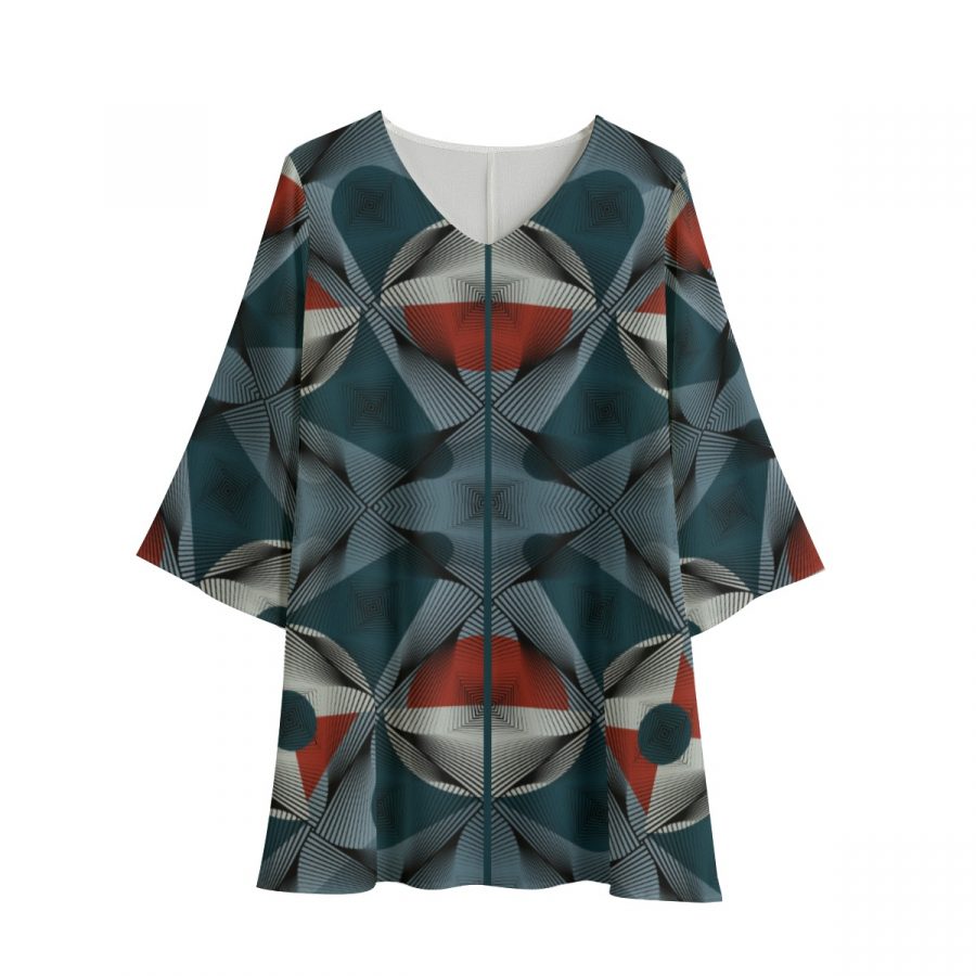 All-Over Print Women's V-Neck Dress