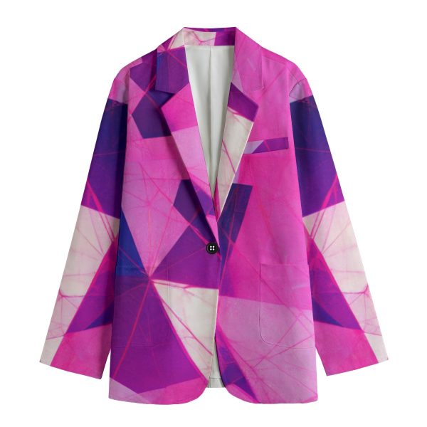 All-Over Print Women's Leisure Blazer | 245GSM Cotton