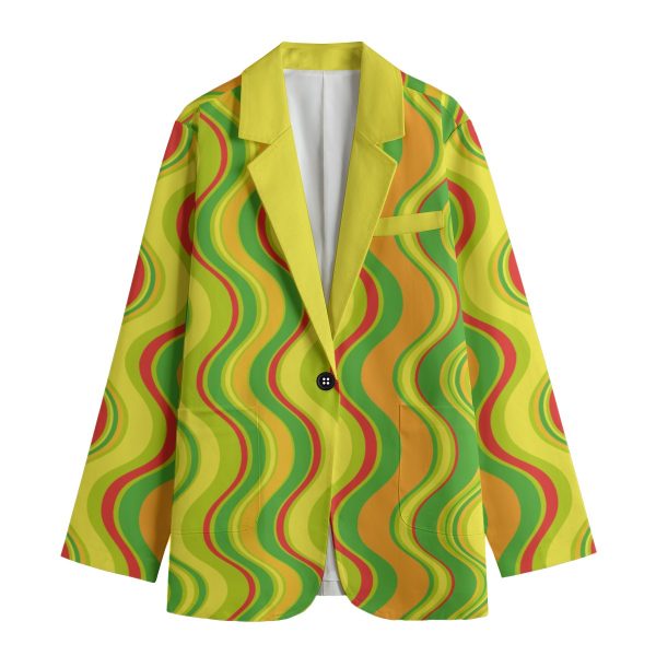 All-Over Print Women's Leisure Blazer | 245GSM Cotton