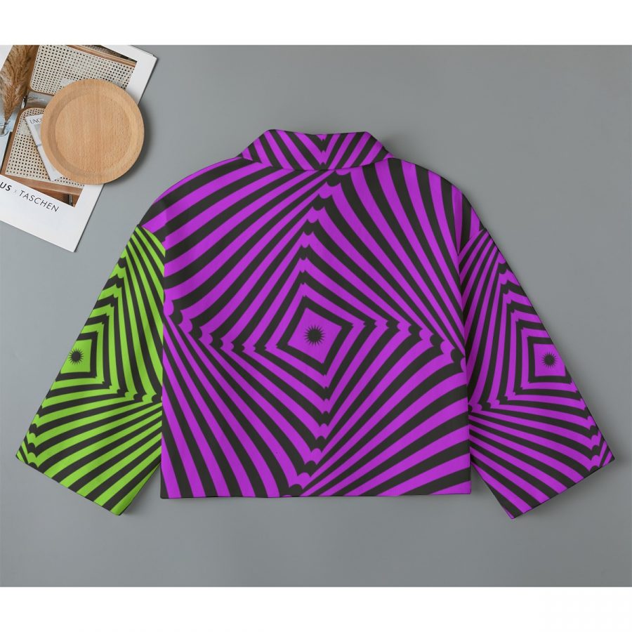 All-Over Print Women's Cropped Jacket | 245GSM Cotton - Image 2